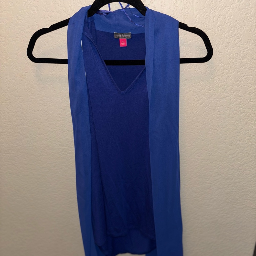 Vince Camuto Women’s Small Royal Blue Sleeveless Blouse